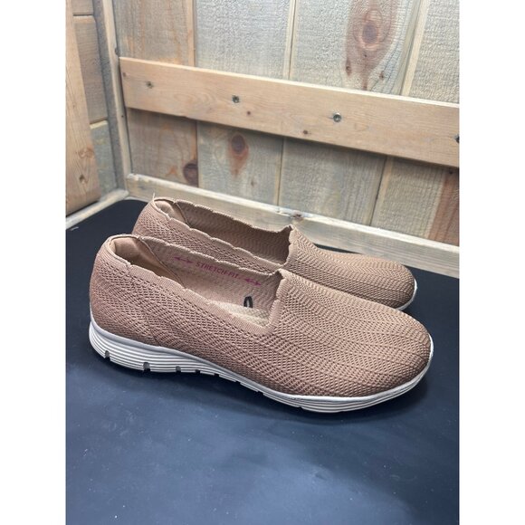 Skechers Womens Stretch Fit Slip-On Casual Shoes Size 11 Tan - Picture 1 of 8